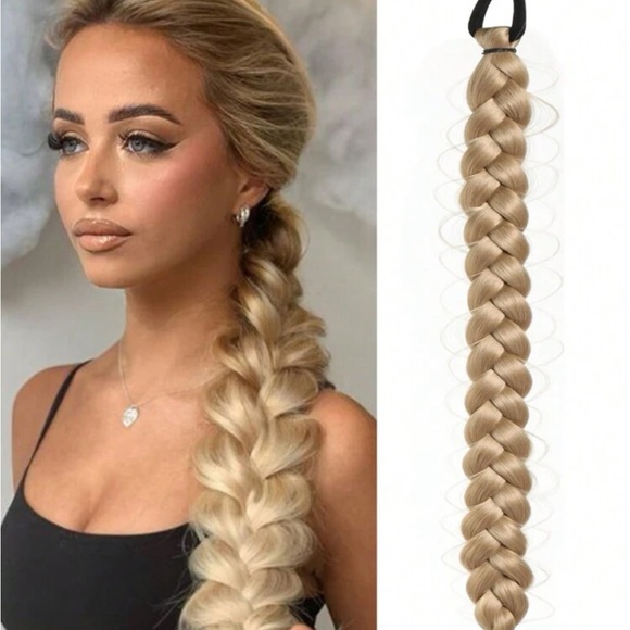 Synthetic Long Twist Braid Ponytail Extensions With Rubber Band 24 Inch Boxing - Picture 1 of 4